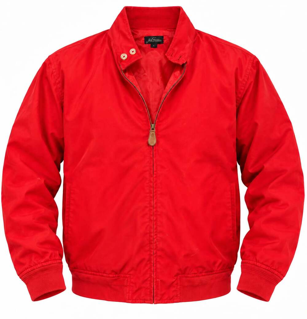 Vintage Jack Nicklaus Harrington Jacket Size L Red Full Zip Bomber